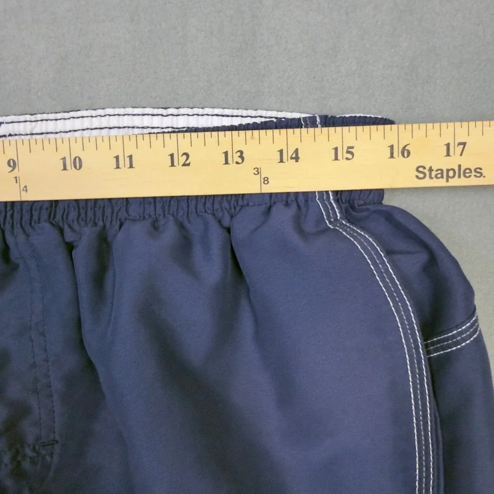 Nike Mens Swim Trunks Navy Blue Cargo Pocket Mesh Lined Large RN37966